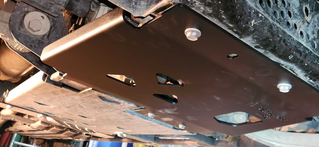 The plate fitted, seen from the side with the differential housing above it