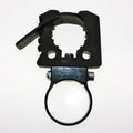 A larger rubber-lined clamp jaw on a bar clamp ring, Axia Alloys marking on the body